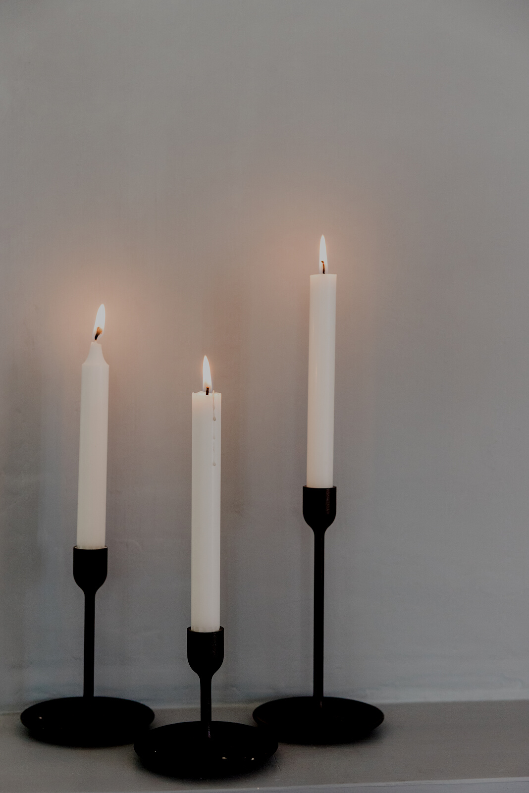 Lighted Candles on Candle Holders
